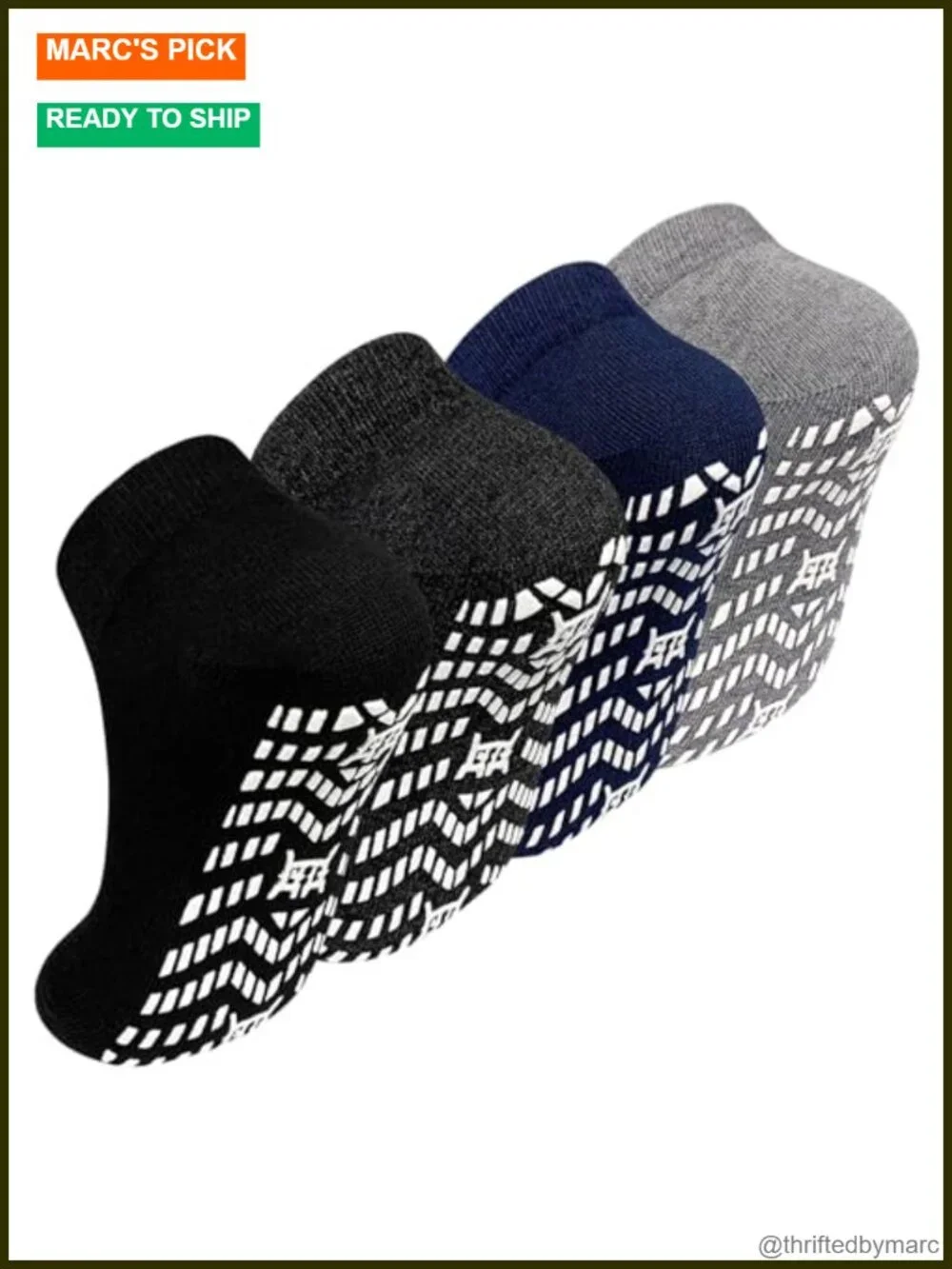 Non Slip Grippy Ankle Socks with Arch Support for Yoga Hospital Men Women